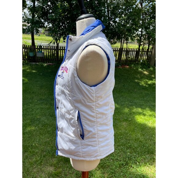 Kansas Jayhawks Colosseum Womens Puffer Vest S Blue & White 100% Polyester - Picture 3 of 10